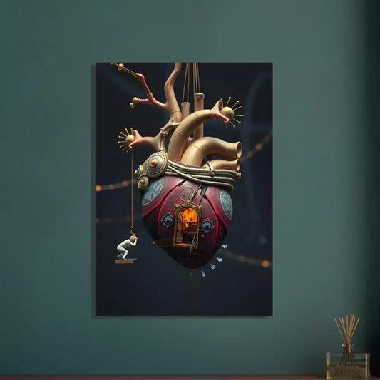 Steampunk heart artwork on Heart Machine Aluminum Print The Bleeding Threshold PixiOnyx