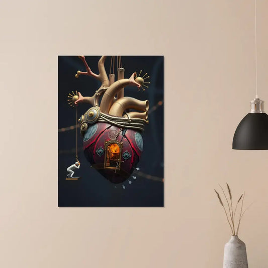 Steampunk heart art on Heart Machine Canvas The Bleeding Threshold Surreal Wall Art
