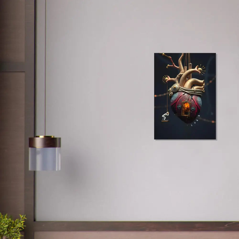 Anatomical Heart Art Print displayed on Heart Machine Poster by PixiOnyx Fine Art