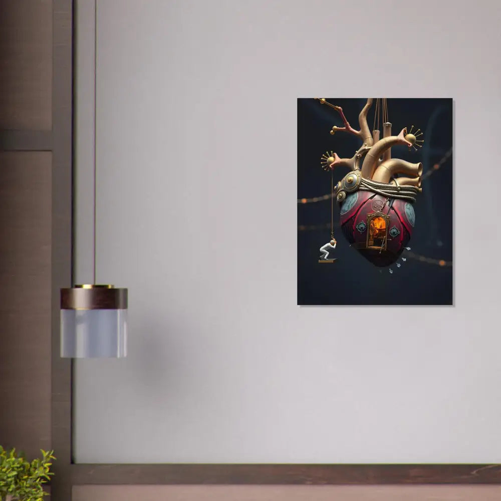 Steampunk-style heart art print from Heart Machine Poster The Bleeding Threshold by PixiOnyx
