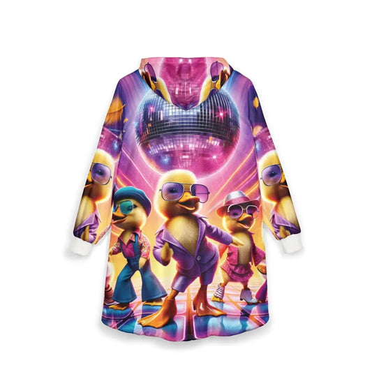Disco Duck hooded blanket from PixiOnyx Festivalcore Cozywear collection