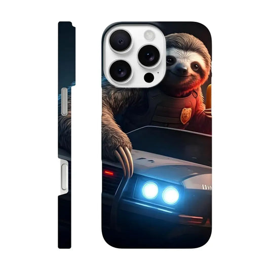 Sloth police officer phone case on iPhone Slim Case Hot Pursuit Cold Hotdog PixiOnyx