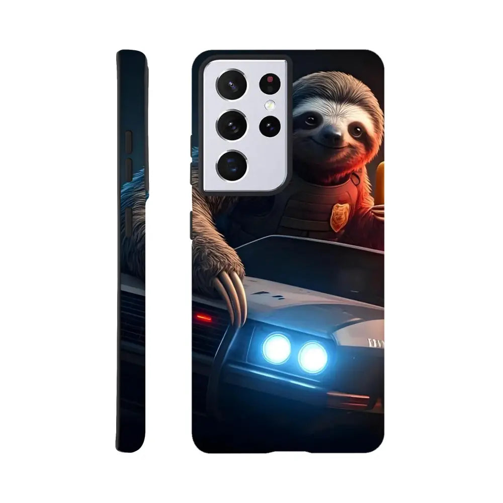 Sloth police phone case for Samsung Tough Case from PixiOnyx Hot Pursuit Cold Hotdog collection