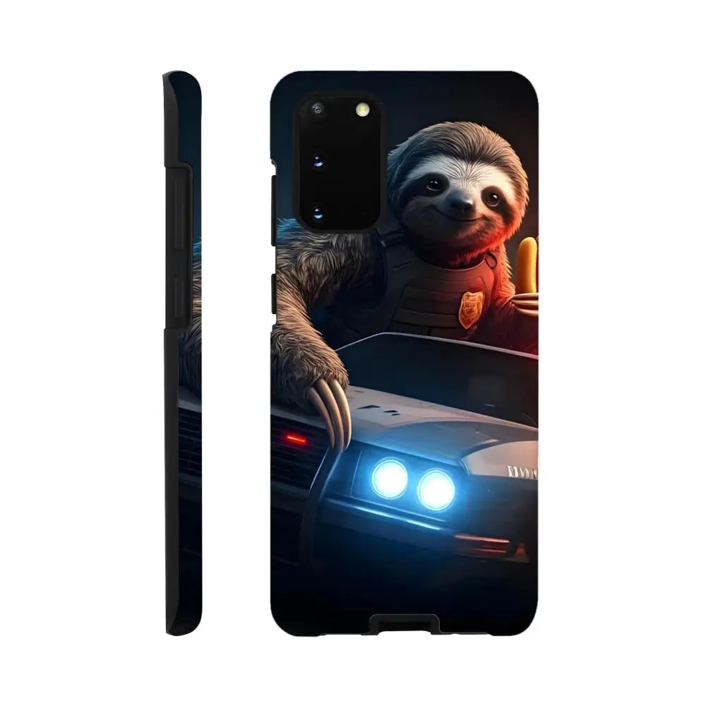 Sloth police phone case for Samsung Tough Case from PixiOnyx featuring Slothcore Defense design