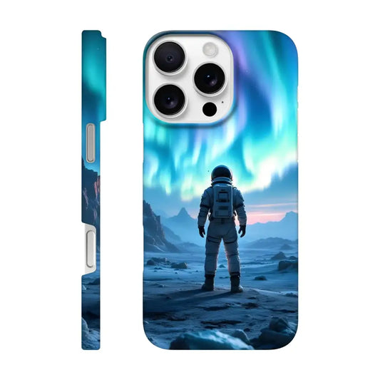 Astronaut-themed iPhone Slim Case with Aurora Design from PixiOnyx Stargaze Wrap