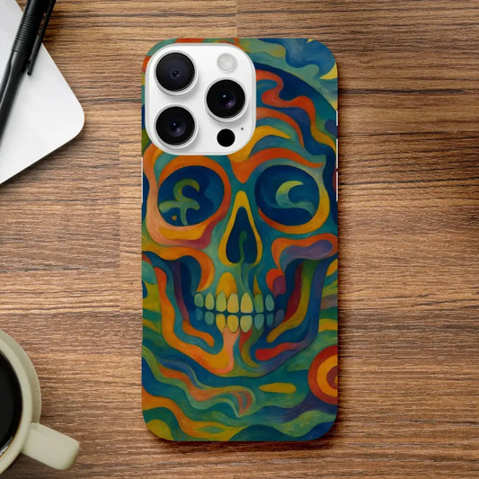 Colorful skull phone case for iPhone Slim Case Craniocolor PixiOnyx Abstract Skull Grip Shell