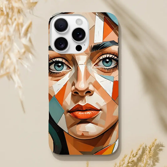 IPhone Tough Case with Geometric Woman’s Face Design from PixiOnyx Artistic Armor