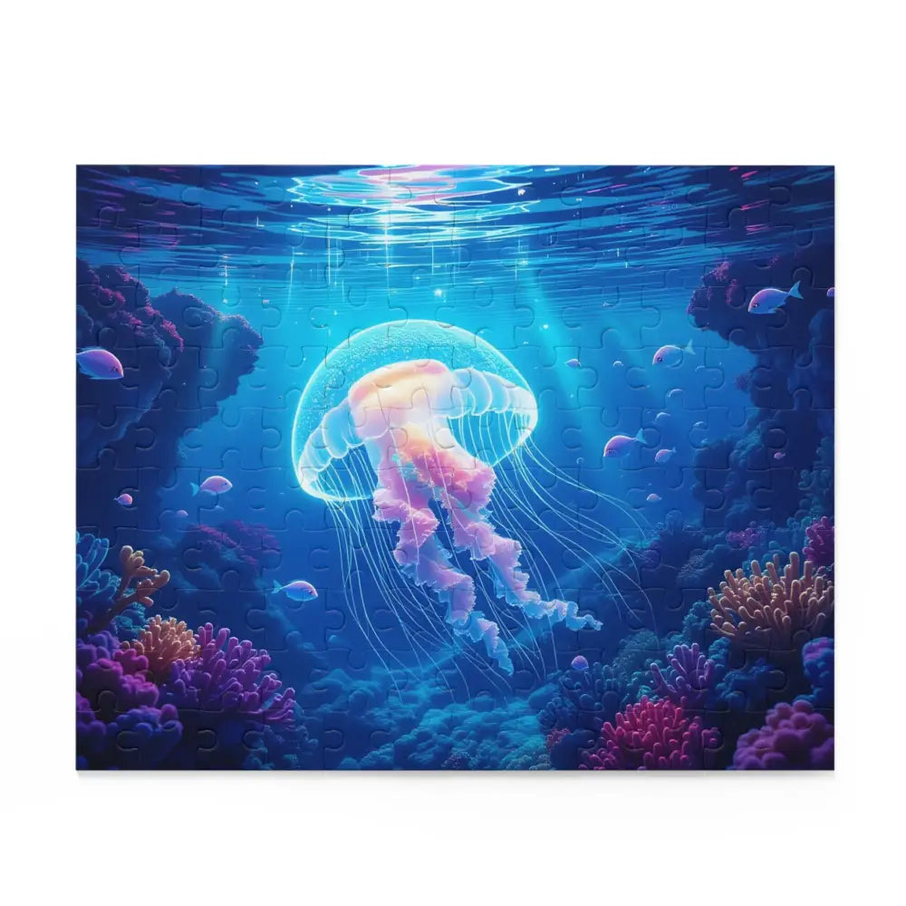Jellyfish puzzle from PixiOnyx Lumen Depths Series glowing underwater sea life scene