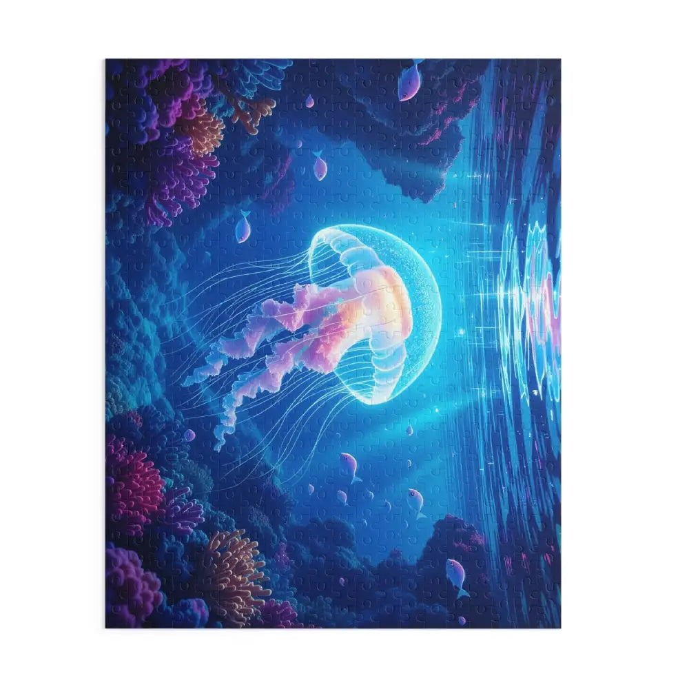 Jellyfish puzzle from PixiOnyx Lumen Depths Series glowing underwater scene