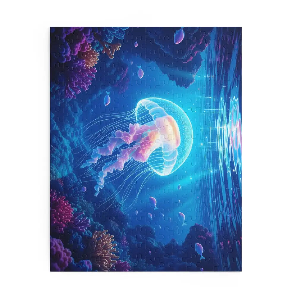 Jellyfish puzzle from PixiOnyx Lumen Depths Series glowing underwater scene