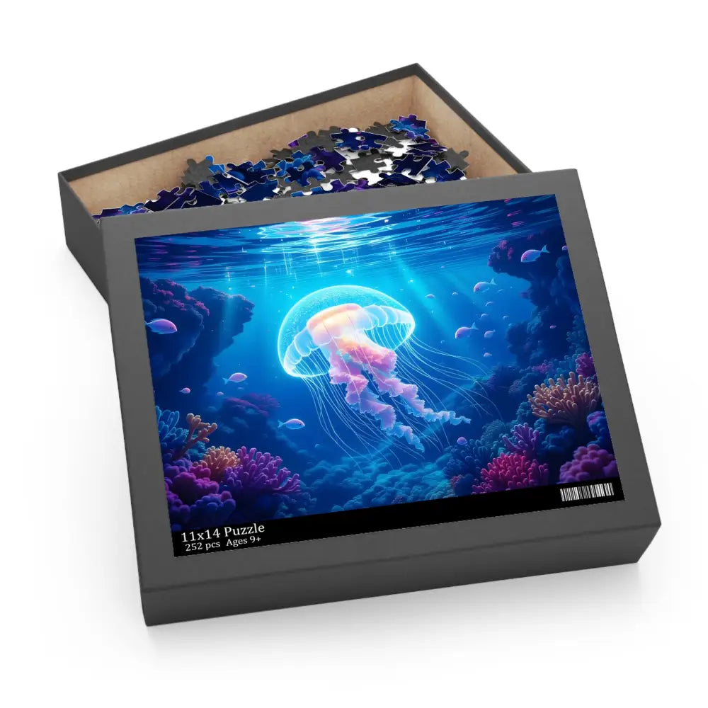 Jellyfish-themed puzzle in box from PixiOnyx Lumen Depths Series Glowing Wanderer