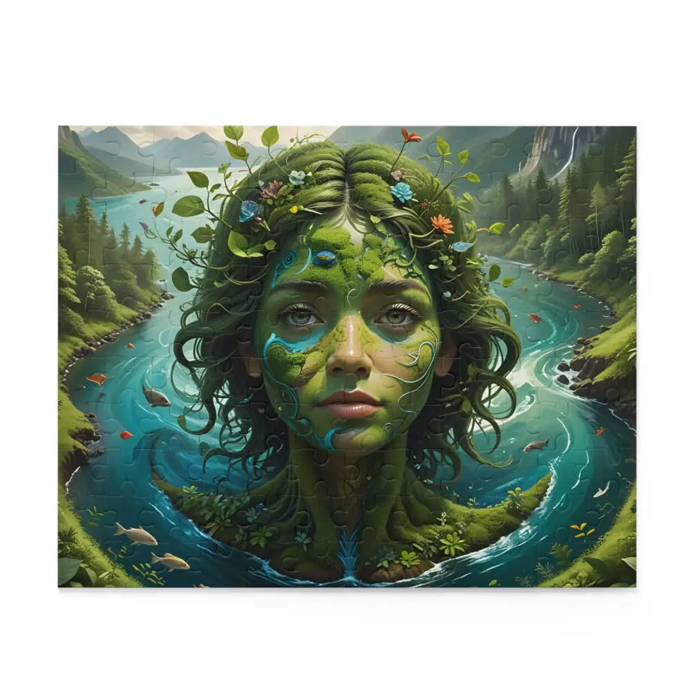 Nature-themed jigsaw puzzle from PixiOnyx Earthroot Reflection Series featuring lush greenery