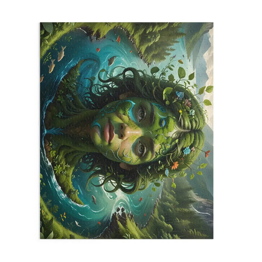Nature goddess portrait from Green Goddess Jigsaw Puzzle by PixiOnyx Earthroot Reflection Series