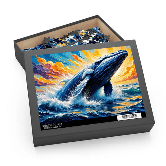 Jigsaw Puzzle Ocean King featuring cosmic marine marvel bursting with vibrant whale scene