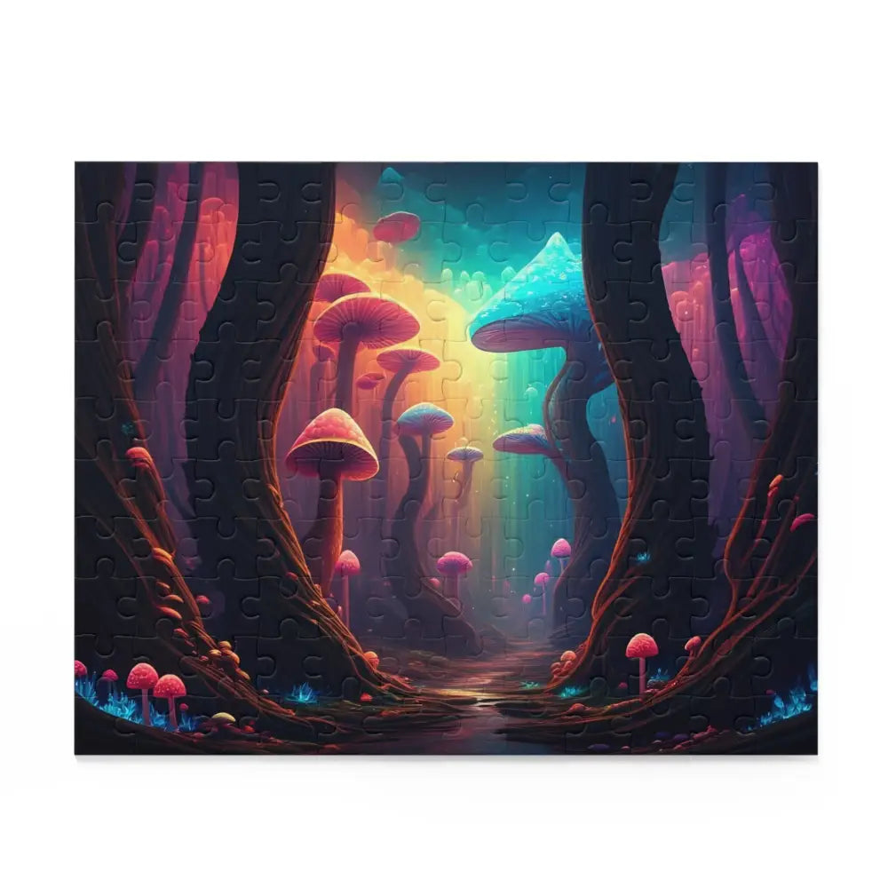 Colorful mushroom forest puzzle from PixiOnyx Psychedelic Grove Series