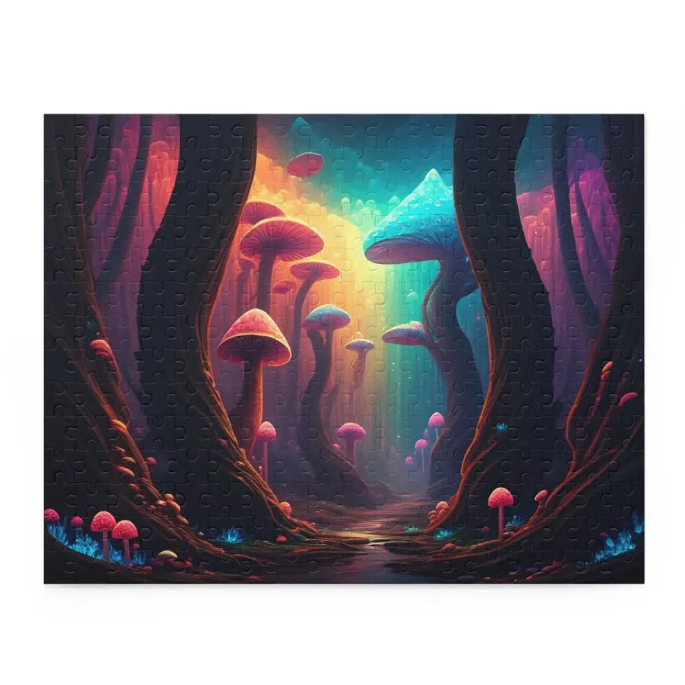 Colorful mushroom forest jigsaw puzzle from PixiOnyx Psychedelic Grove Series