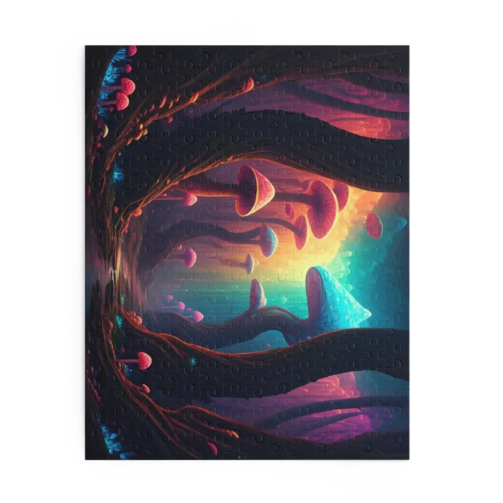 Fantasy mushroom puzzle from PixiOnyx Psychedelic Grove Series Jigsaw Puzzle Shroom Bloom
