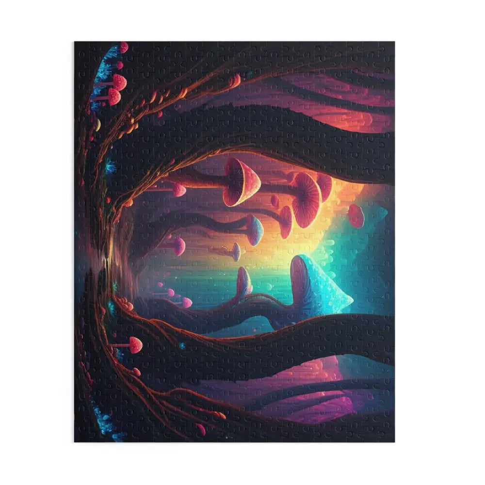 Fantasy mushroom puzzle from PixiOnyx Psychedelic Grove Series, perfect for puzzle lovers