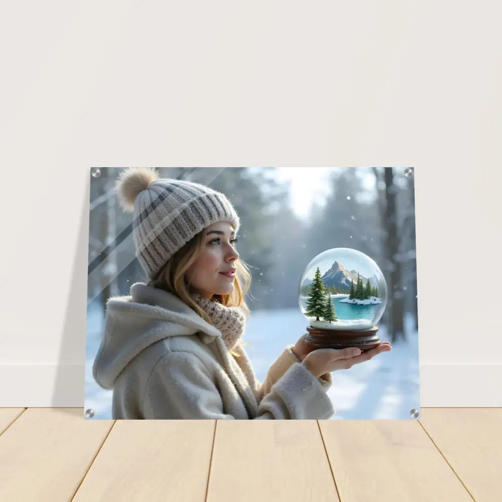 Winter scene acrylic print displayed in Kept in Glass Acrylic Wall Print from PixiOnyx
