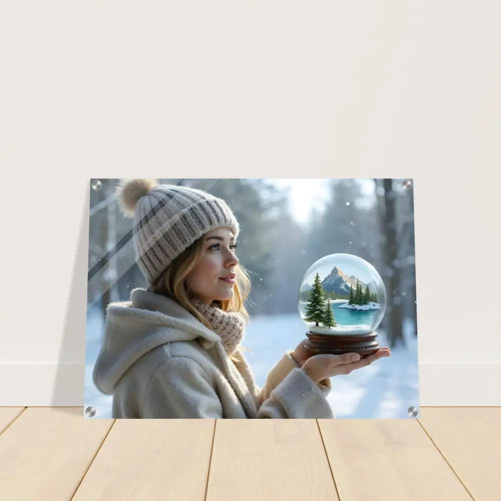 Winter scene acrylic print displayed in Kept in Glass Acrylic Wall Print by PixiOnyx