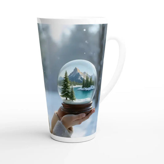 Kept in Glass Latte Mug with Snow Globe Design for Cinematic Winter Sips by PixiOnyx