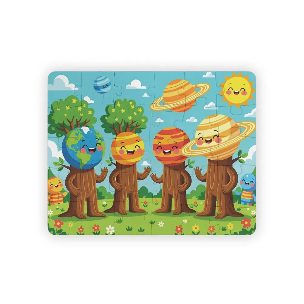 Cartoon planet-themed jigsaw puzzle for kids from PixiOnyx Early Learner Series