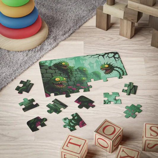 Monster-themed jigsaw puzzle from Kids Jigsaw Puzzle Grinvine Grove PixiOnyx Whimsical Challenge
