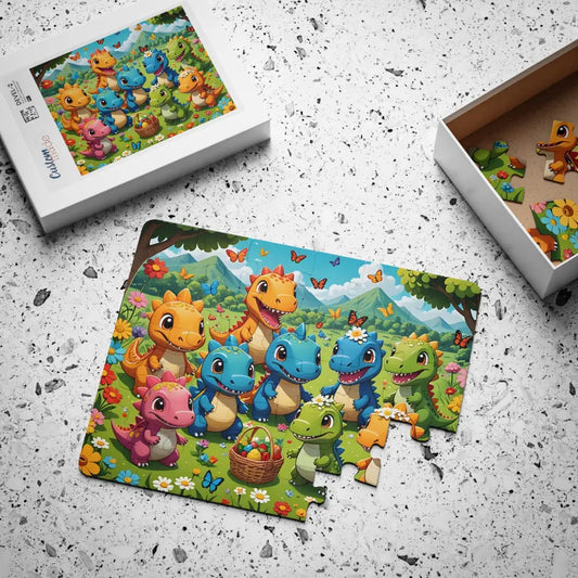 Dinosaur-themed jigsaw puzzle from Kids Jigsaw Puzzle Kawaii Dinos PixiOnyx Playtime Explorer Series