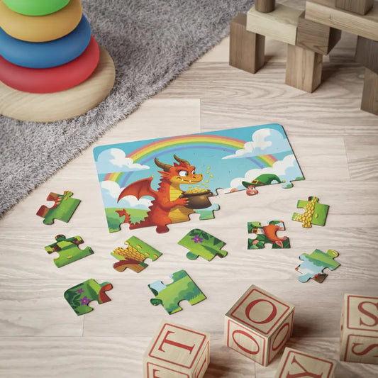 Dragon-themed jigsaw puzzle from PixiOnyx Fantasy Fun Set for Kids Jigsaw Puzzle collection