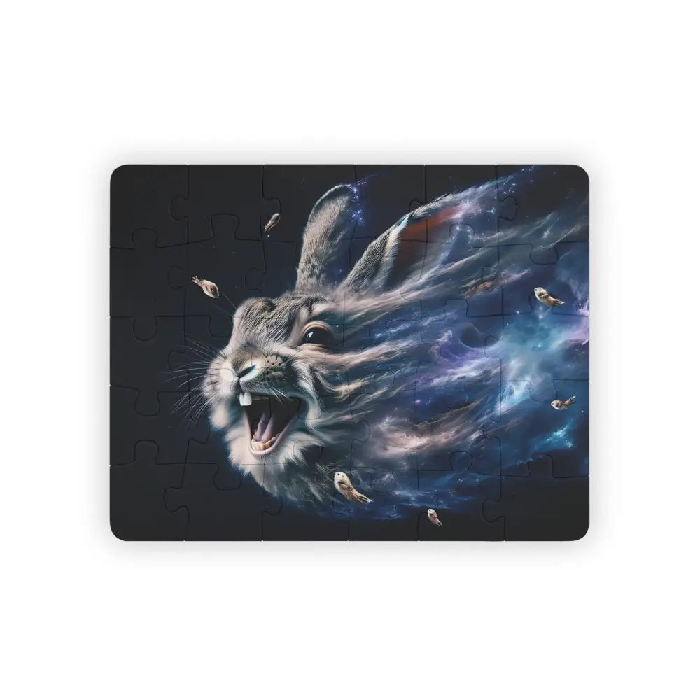 Rabbit puzzle with cosmic energy from Kids Jigsaw Puzzle Nebula Howl by Psycho Cottontail Quartet