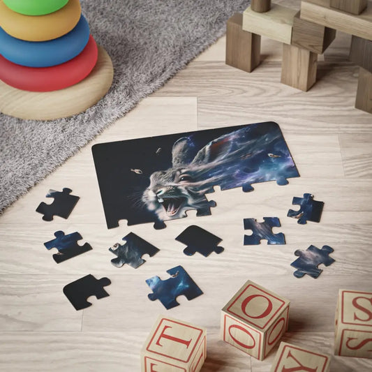 Animal-themed jigsaw puzzle featuring cosmic bunny design from PixiOnyx Cosmic Bunny Challenge