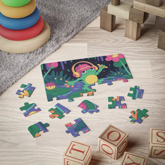 Colorful Frog Jigsaw Puzzle for Kids from PixiOnyx Whimsical Learning Toy
