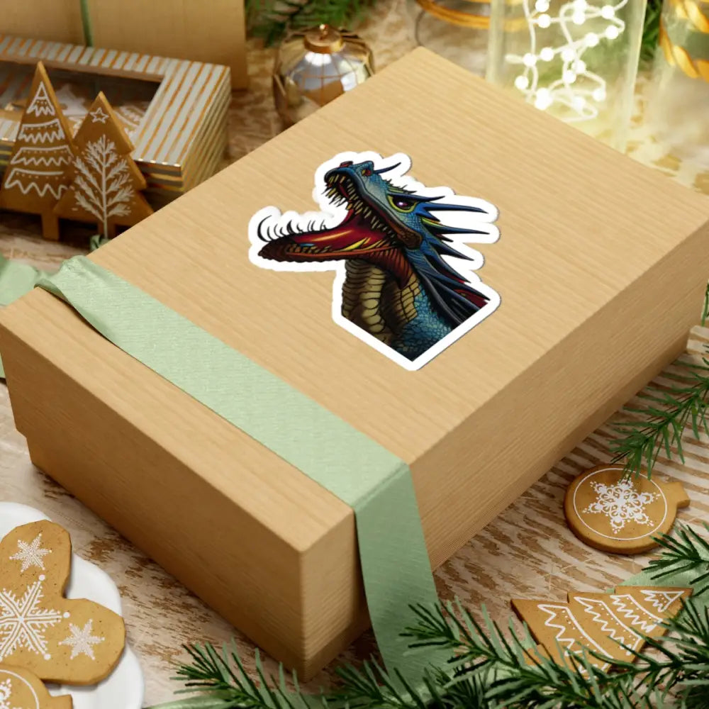 Dragon head sticker from Kiss-Cut Sticker Dragon’s Fury PixiOnyx Fantasy Flame Decal