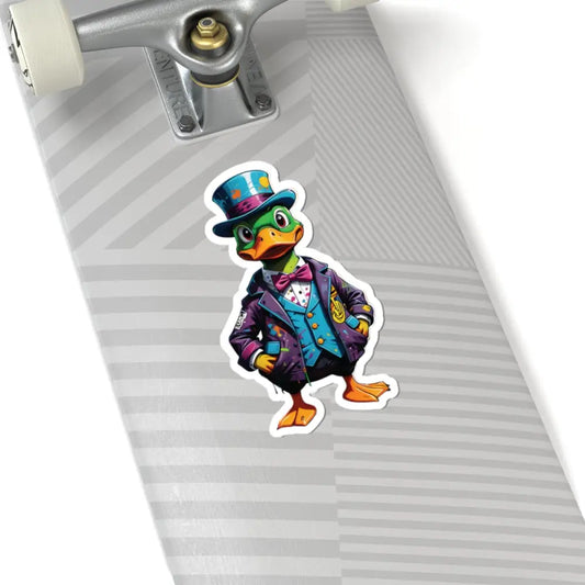 Duck sticker in formal attire from PixiOnyx FeatherFlex Series packaging
