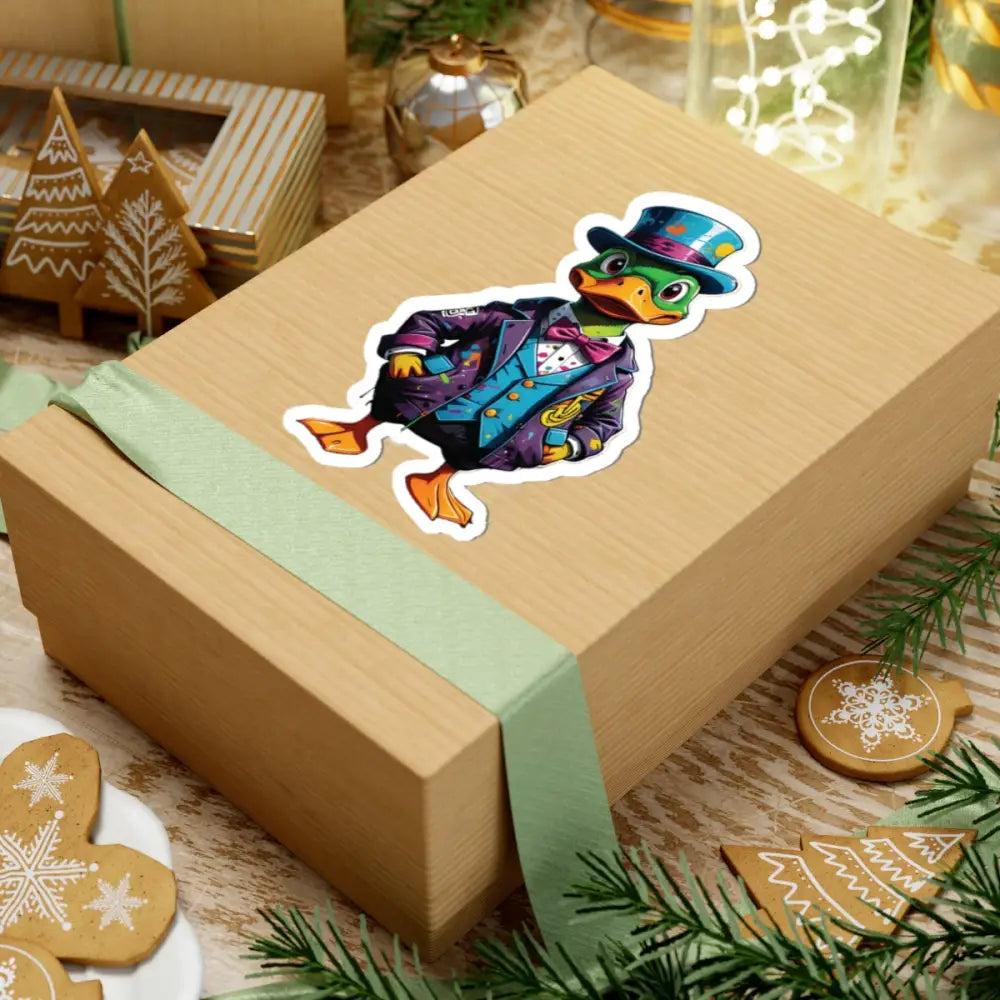 Gift box with Gangster Duck sticker from PixiOnyx FeatherFlex Series
