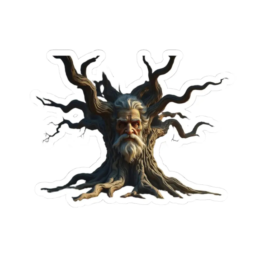 Kiss-Cut Sticker of Mystical Tree Spirit with an Old Man’s Face from PixiOnyx Nature Guardian Series
