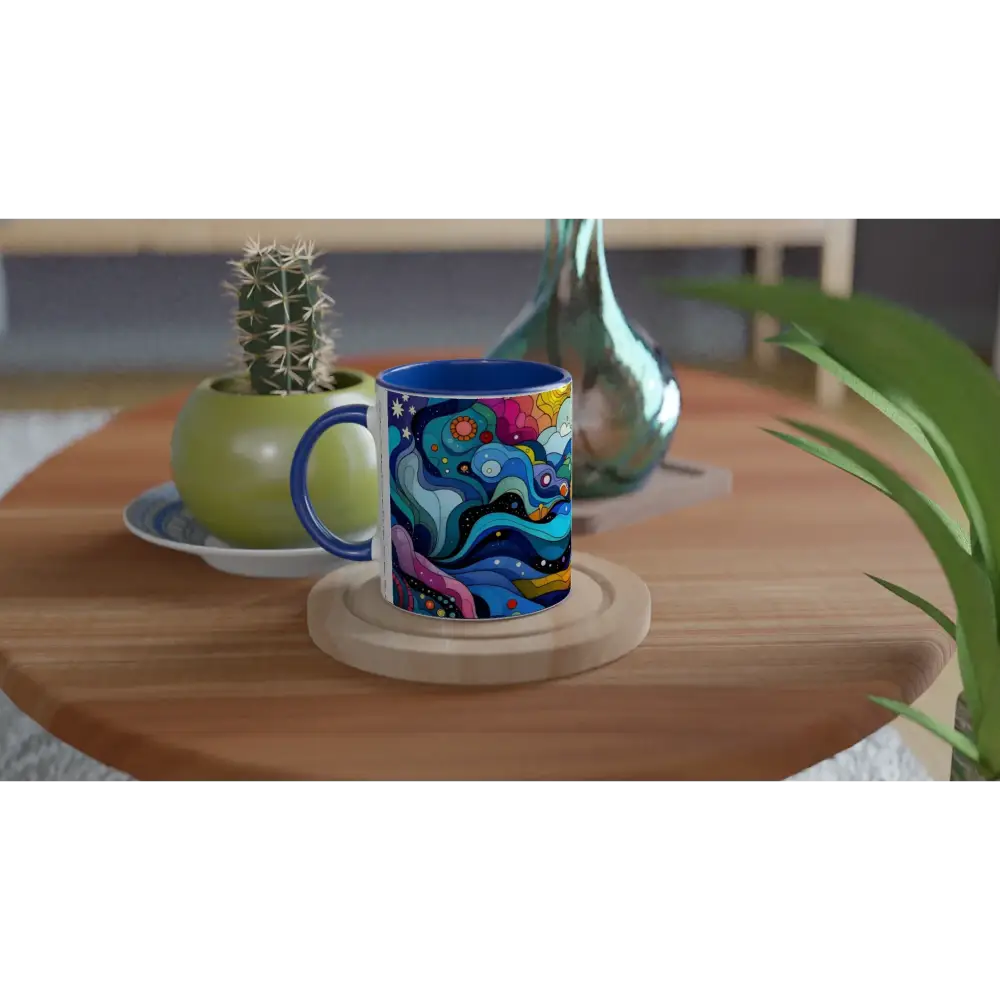 Colorful abstract design on Layered Spectrum Mug 11oz Ceramic Coffee Cup