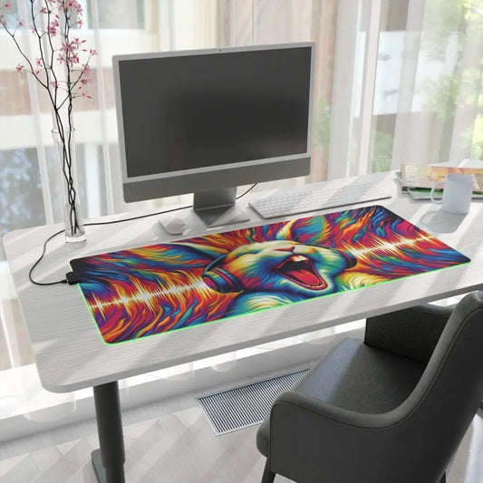 Vibrant RGB gaming mouse pad featuring sonic scream animal design by Honson Ventures Limited