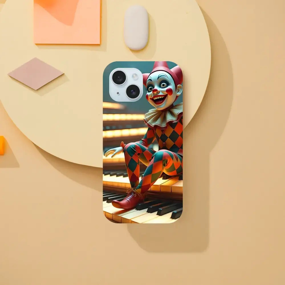 Clown-themed Marionette iPhone Case with Puppet’s Prelude design by PixiOnyx