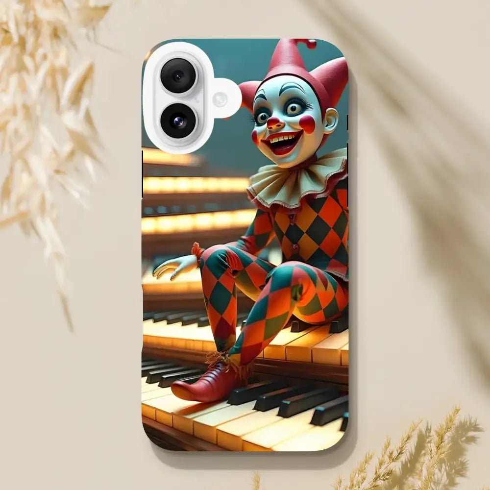 Clown-themed phone case on Marionette iPhone Case PixiOnyx Tough Shell Cover