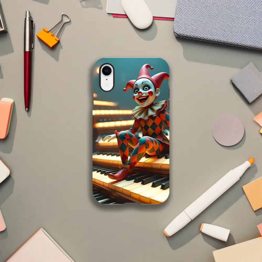 Clown-themed Marionette iPhone Case with tough shell cover by PixiOnyx