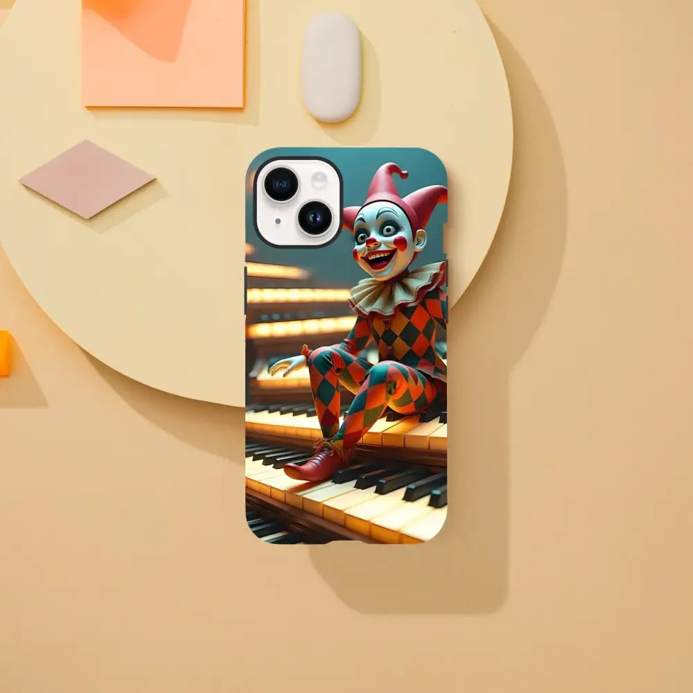 Clown-themed Marionette iPhone Case from PixiOnyx Tough Shell Cover collection