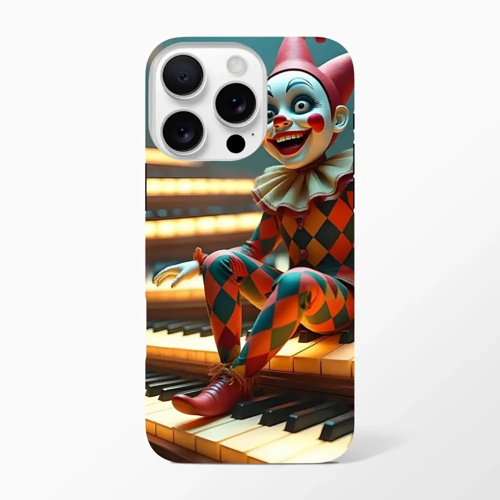 Clown-themed iPhone case with puppet design for Marionette iPhone Case by PixiOnyx