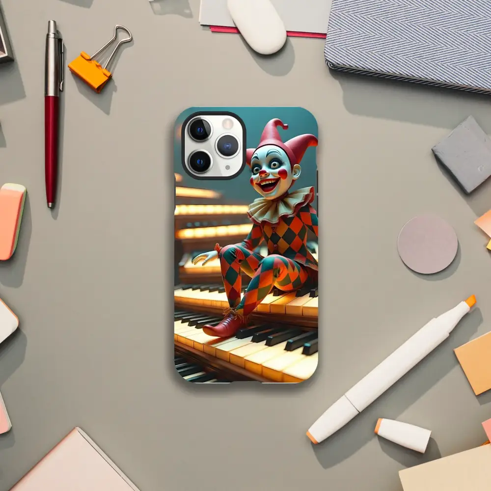 Clown-themed phone case on Marionette iPhone CasePixiOnyx Tough Shell Cover