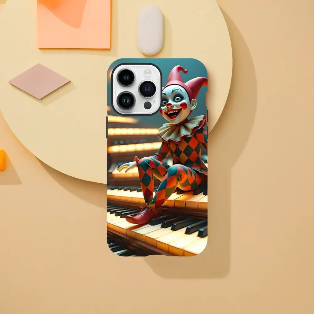 Clown-themed phone case on Marionette iPhone Case PixiOnyx Tough Shell Cover