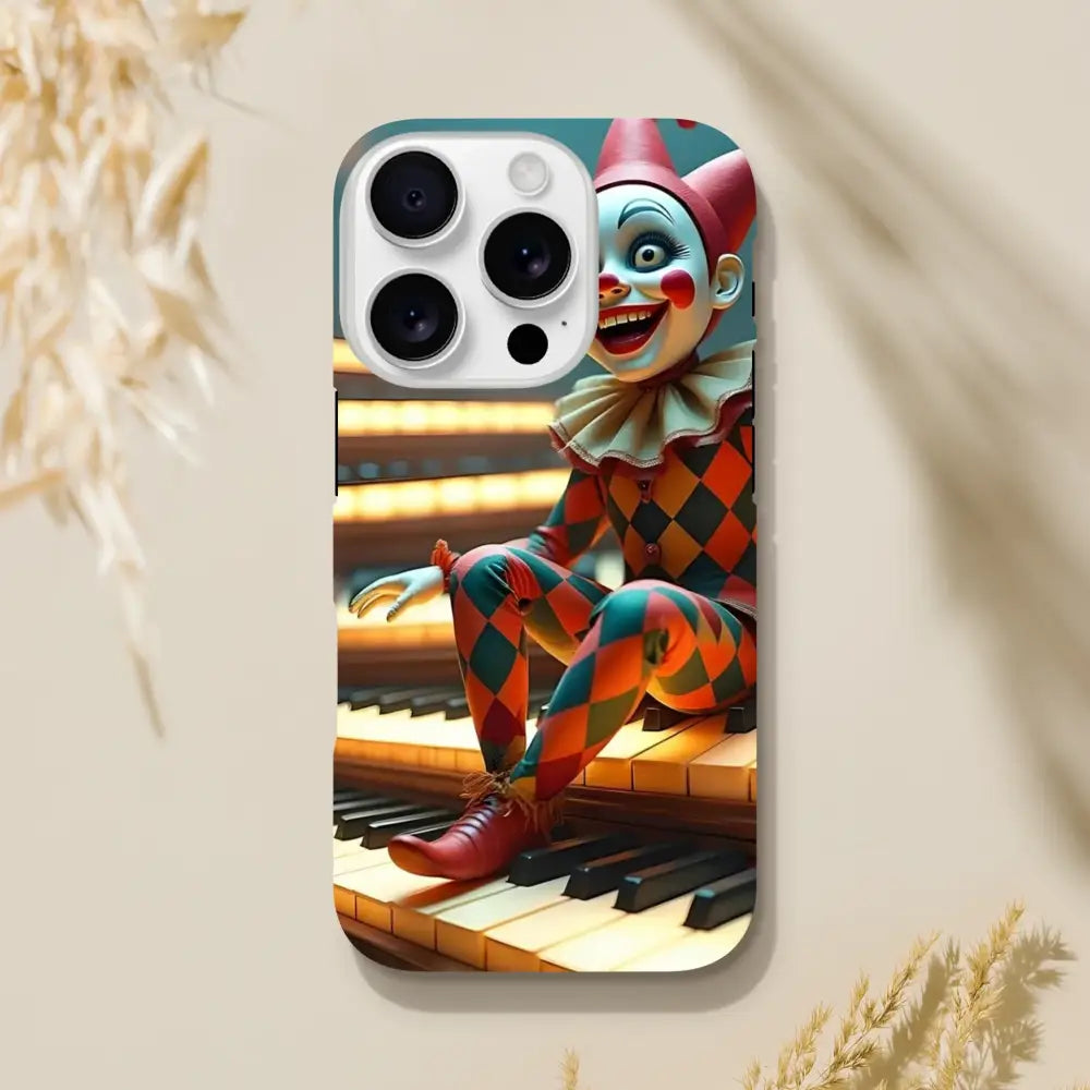 Clown-themed Marionette iPhone Case with tough shell cover by PixiOnyx