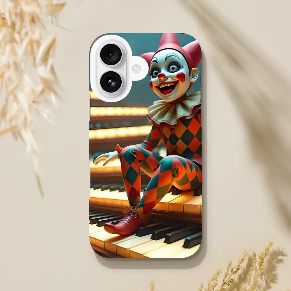 Clown-themed phone case for iPhone from Marionette Puppet’s Prelude PixiOnyx Tough Shell