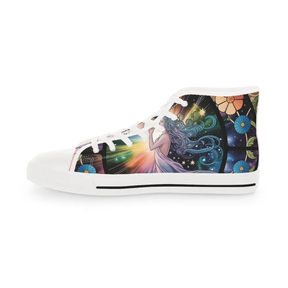 Printed high-top sneaker from Mens High Top Sneakers Celestial Bloom PixiOnyx Artistic Streetwear