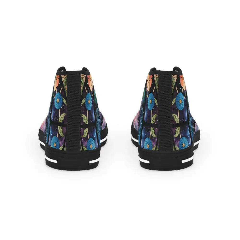 Floral patterned high-top sneakers from PixiOnyx Celestial Bloom streetwear collection
