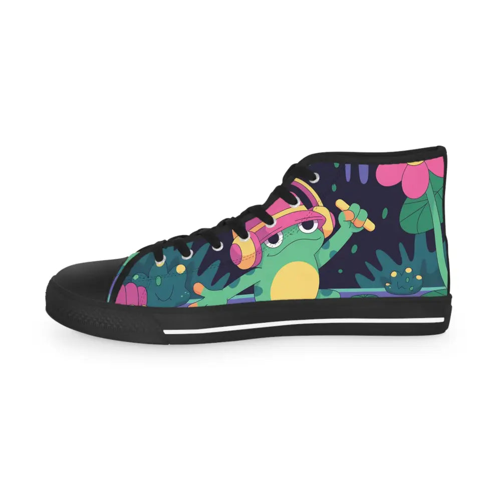 Frog-themed high-top sneaker from DJ Frog Lilygroove PixiOnyx Festival Kicks collection